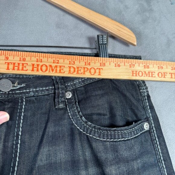 BKE Tyler Jeans Mens 34L Black Straight Leg Stretch Denim Western Grunge 36x33 - Picture 5 of 13